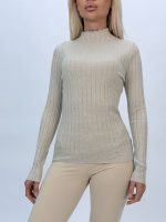 Pulover maletă din jerse rigat pentru femei, vedere frontală