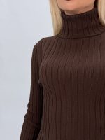 Pulover helancă din jerse rigat - imagine 5