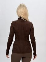 Pulover helancă din jerse rigat - imagine 6
