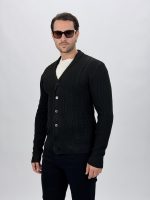 Cardigan bărbați bleumarin purtat casual
