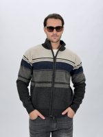 Pulover plușat bărbați, combinație styling cu jeans casual
