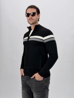 Pulover bărbați tricot, detaliu model