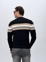 Detaliu dungă și model bob pulover tricot