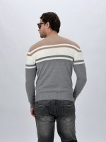 Detaliu croială pulover tricot cu torsade pentru bărbați