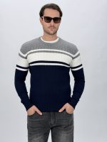Pulover bărbați tricot torsade, detaliu mânecă și croială
