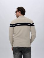 Pulover bărbați tricot bleumarin cu fermoar