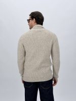 Cardigan tricotat maro bărbați, vedere laterală