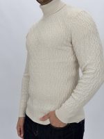Pulover helancă cu model torsade - imagine 3
