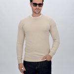 Pulover basic din tricot bărbați negru, vedere frontală