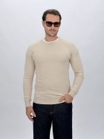 Pulover basic din tricot bărbați negru, vedere frontală