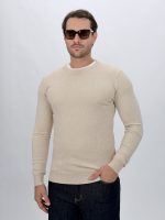 Pulover bărbați tricot negru, detaliu guler și croială