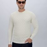 Pulover din tricot cu model rigat pentru bărbați, vedere frontală