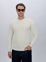 Pulover din tricot cu model rigat pentru bărbați, vedere frontală