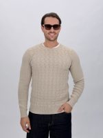 Pulover barbati tricot rigat, vedere spate