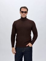 Pulover helancă cu model torsade - imagine 5