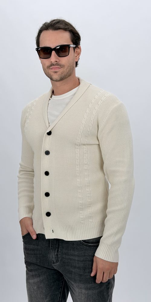 Cardigan bărbați cu model torsade în trei culori
