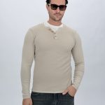 Pulover tricot bărbați cu model bob și 4 nasturi
