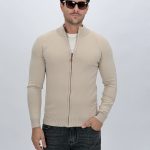 Pulover din tricot cu fermoar pentru bărbați CATO, vedere frontală