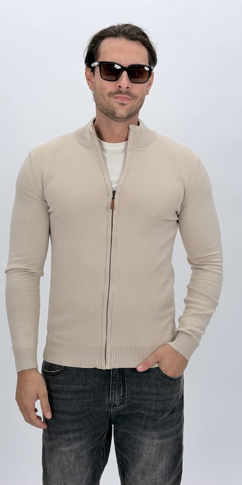 Pulover din tricot cu fermoar pentru bărbați CATO, vedere frontală