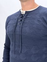 Tricot negru cu șnur vedere laterală