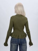 Cardigan femei cu butoni argintii, ansamblu complet