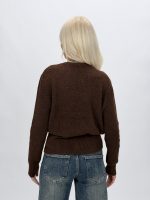 Pulover cardigan din tricot rigat cu nasturi aurii - imagine 15