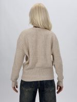 Cardigan dama cu nasturi, culoare bej, model elegant