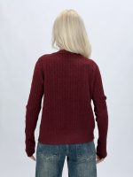 Pulover cardigan elegant, detaliu textură torsade