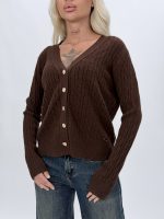 Pulover cardigan cu torsade, detaliu mânecă