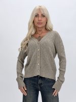 Pulover cardigan cu butoni aurii, detaliu croială