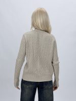 Cardigan dama cu model torsade, vedere laterală