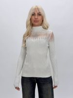 Pulover maletă cu lurex și ștrasuri, vedere frontală