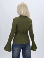 Pulover cardigan cu butoni aurii și mâneci clopot - imagine 12