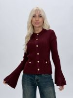 Pulover cardigan cu butoni aurii și mâneci clopot - imagine 7