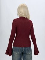 Pulover cardigan cu butoni aurii și mâneci clopot - imagine 9