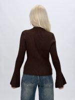 Pulover cardigan cu butoni aurii și mâneci clopot - imagine 6