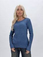 Pulover cu model torsade cu decolteu tip bărcuța - imagine 16