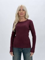 Pulover cu model torsade cu decolteu tip bărcuța - imagine 13