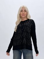 Pulover cardigan cu model torsade și ștrasuri - imagine 13