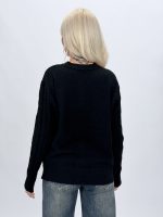 Pulover cardigan cu model torsade și ștrasuri - imagine 15