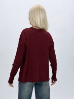 Pulover cardigan prună cu accente strălucitoare