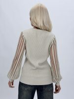 Pulover cardigan femei, vedere laterală