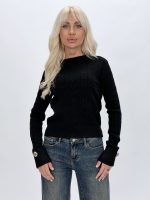 Pulover cu model torsade și butoni aurii - imagine 19