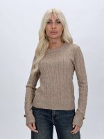 Pulover cu model torsade și butoni aurii - imagine 7