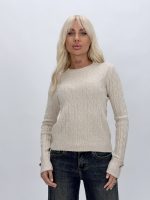 Pulover cu model torsade și butoni aurii