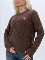 Pulover cu model torsade și urs brodat - imagine 14