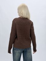 Pulover cu model torsade și urs brodat - imagine 16