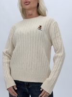 Pulover dama cu urs brodat, ansamblu complet