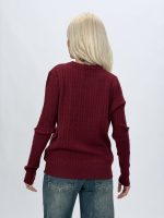 Pulover torsade bleumarin, croială confortabilă