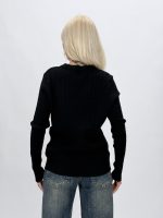 Pulover din tricot cu model torsade și urs brodat - imagine 15